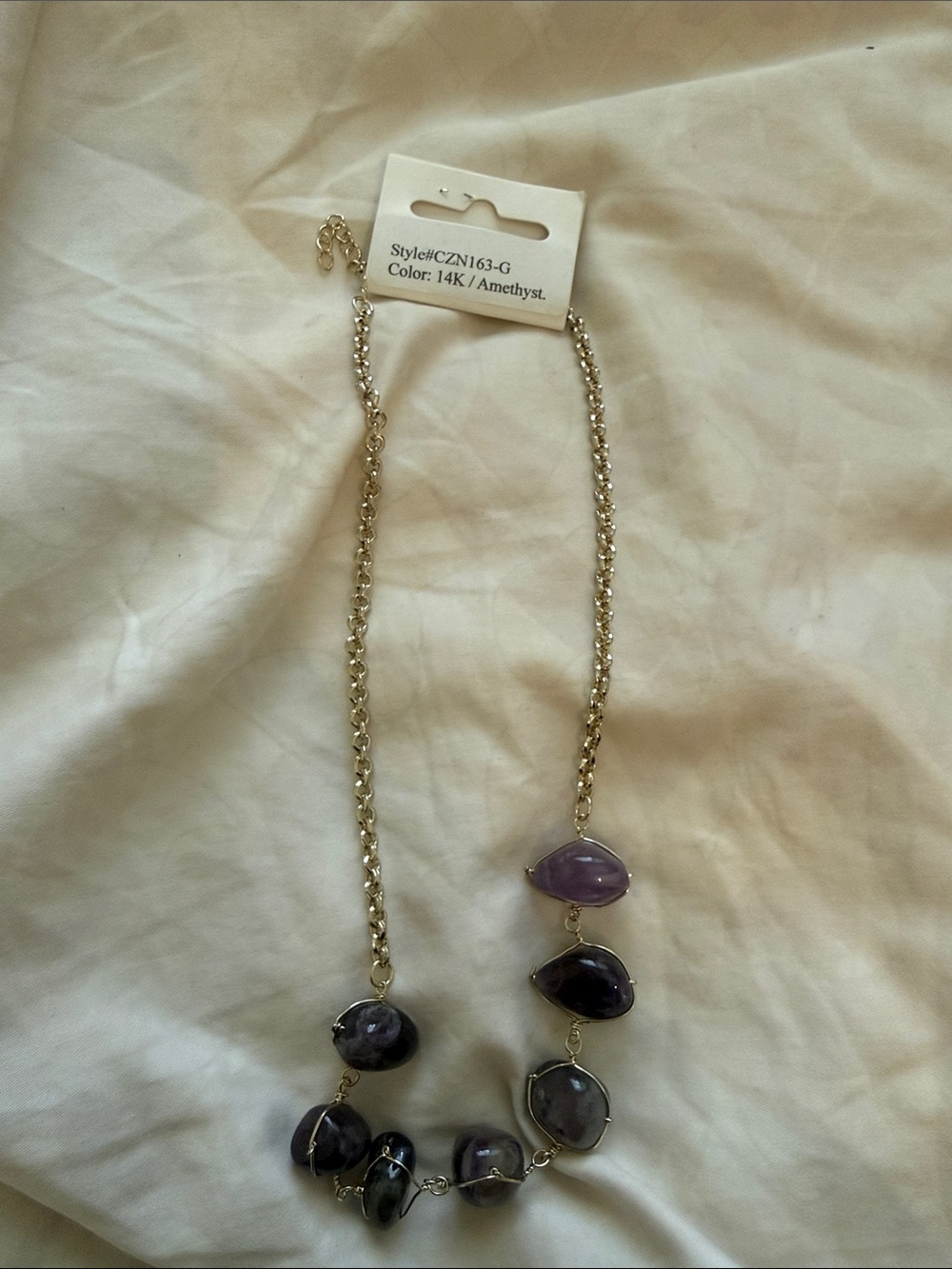 Amethyst Beaded Gold-Tone Necklace - Women Jewelry